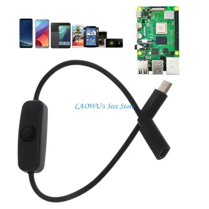 

Y8AD USB TypeC Male to TypeC Female Extension Cable with ON/Off Button