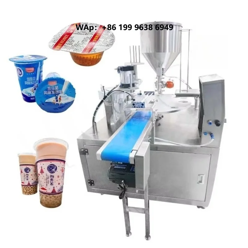 HNOC Pudding Jelly Cup Sealer Machine Automatic K Cup Fill Seal Machine Liquid Honey Jam Cup Fill Pack Machine