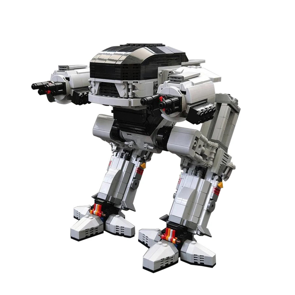 MOC Movie RoboCoped Machinery UCS Scale ED-209 Robot Polices Model Building Block Executing Robot Mecha Bricks for Children Toy