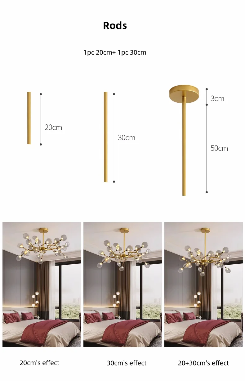 Nordic G4 LED Chandelier Lighting Branch Pendant