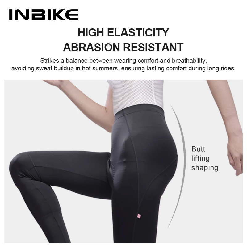 INBIKE 2024 Women\'s Cycling Pants Long Padded Bike Tights Legging for Riding with Pockets MTB Mountain Biking Pants Accessories