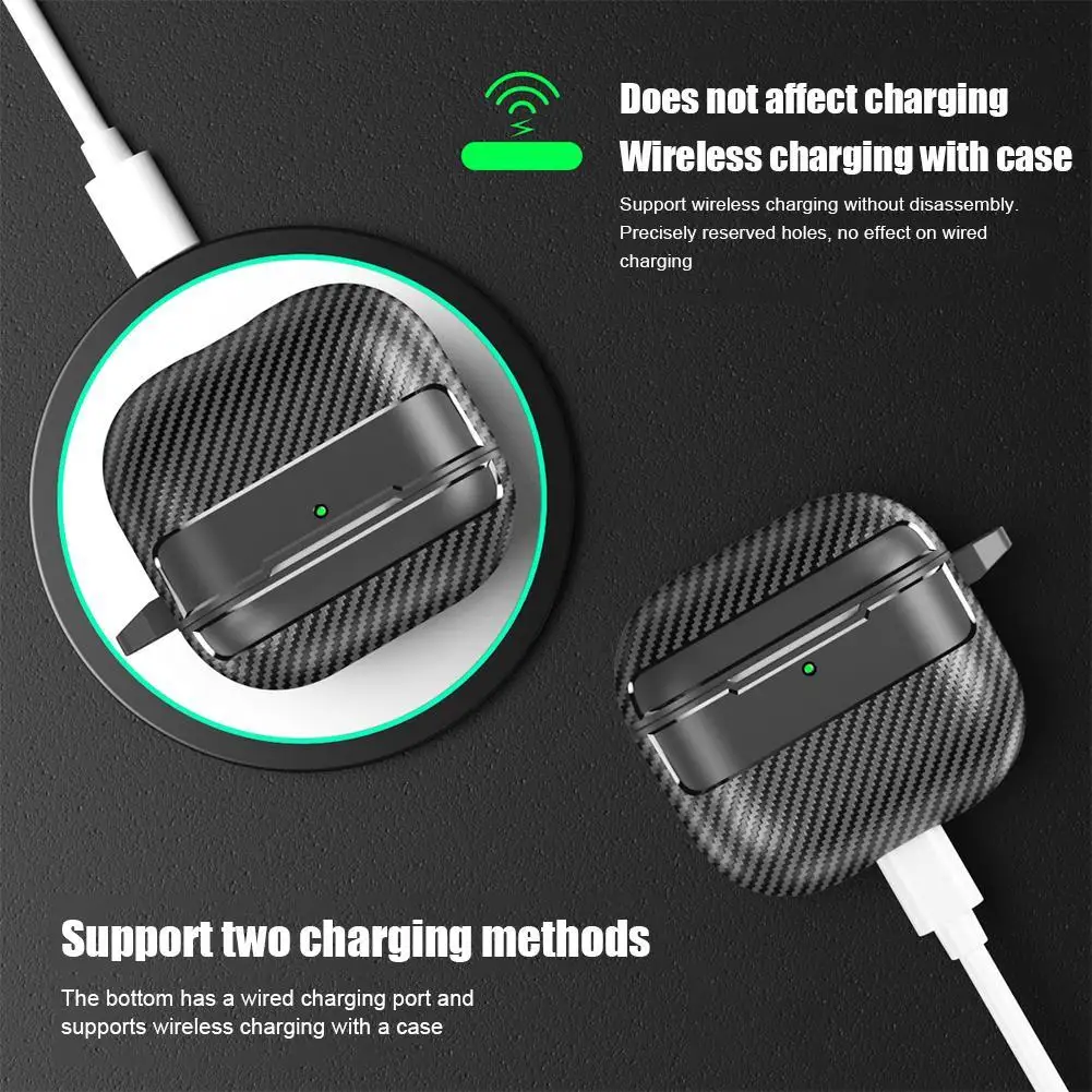 Carbon Fiber Texture Silicone BT Earphone Case Applicable To Airpods4 Protective Cover 4th Generation Real Machine Mold