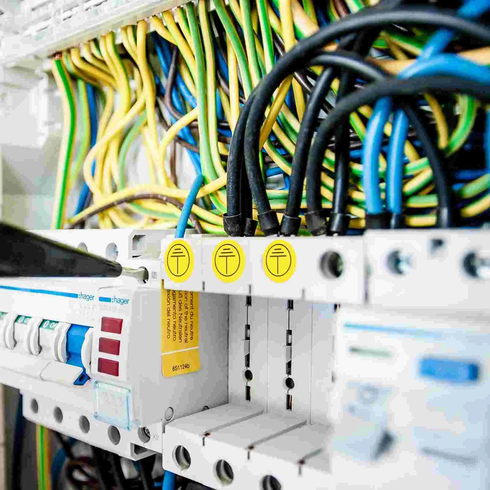 800 Pcs Electrical Ground Symbol Stickers Earth Grounding Sign Signage Warning Labels Mechanic Decals