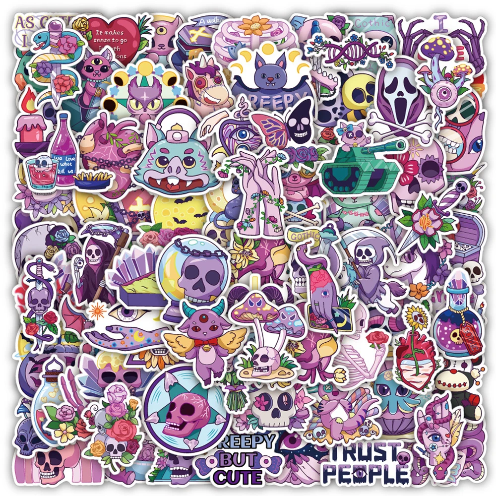 10/30/50/100PCS Cute Gothic Artistic Horror Halloween Stickers Cartoon Decal Laptop Phone Luggage Funny Cool Sticker for Kid Toy