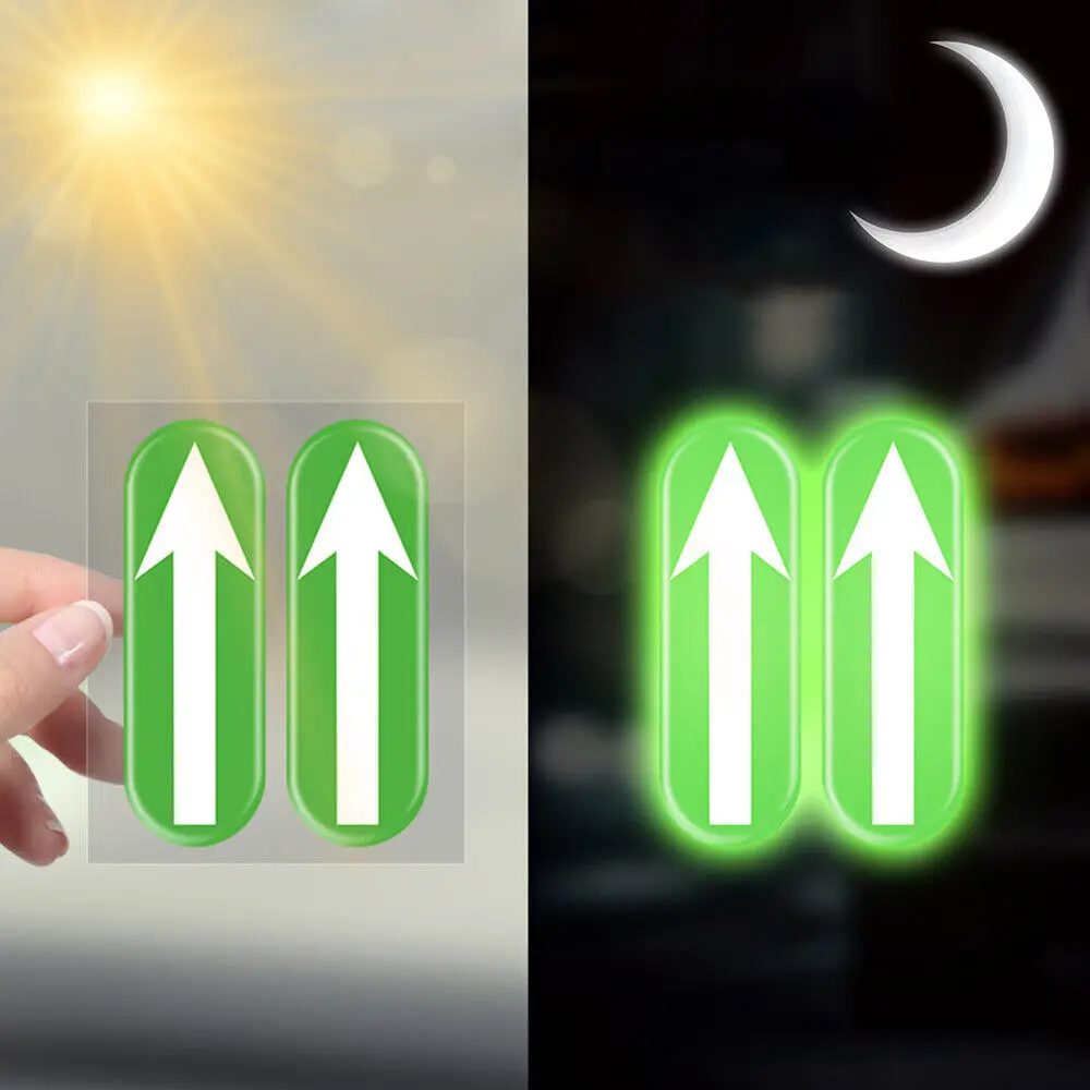 4pcs Car Luminous Point Marking Luminous Stickers Switch Sticker Button Decal Direction Indicator Decals Night Safe Driving Part