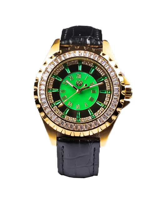 공장 맞춤형 패션 블랙 제이드 스톤 손목시계 남성용 지르콘 스테인리스 스틸 쿼츠 시계 제이드 다이얼