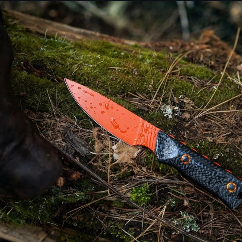 

Outdoor 15600 Fixed Blade Knife D2 Blade Stonewash Camping Fishing Wilderness Adventure Straight Knife with Santoprene Sheath