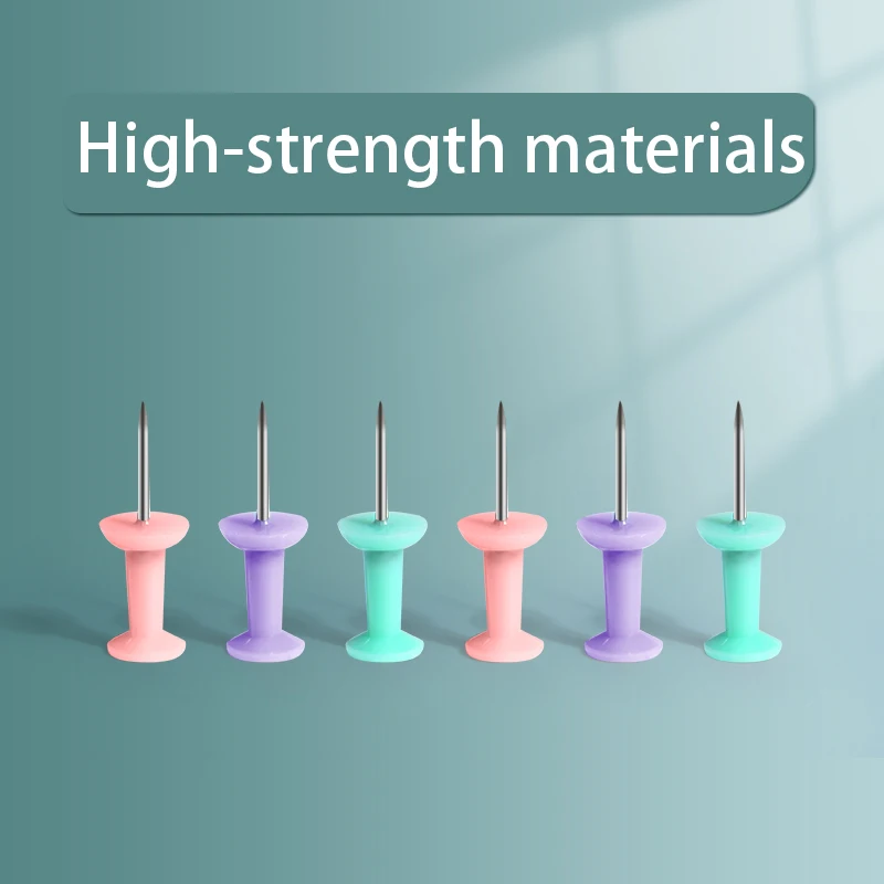 100 Stück rosa/grün/lila gemischte Reißzwecken, Reißzwecken, Brettnadeln, Zeichnung, Fotowand, Ohrstecker, Büro, Schulbedarf, Metallnadeln