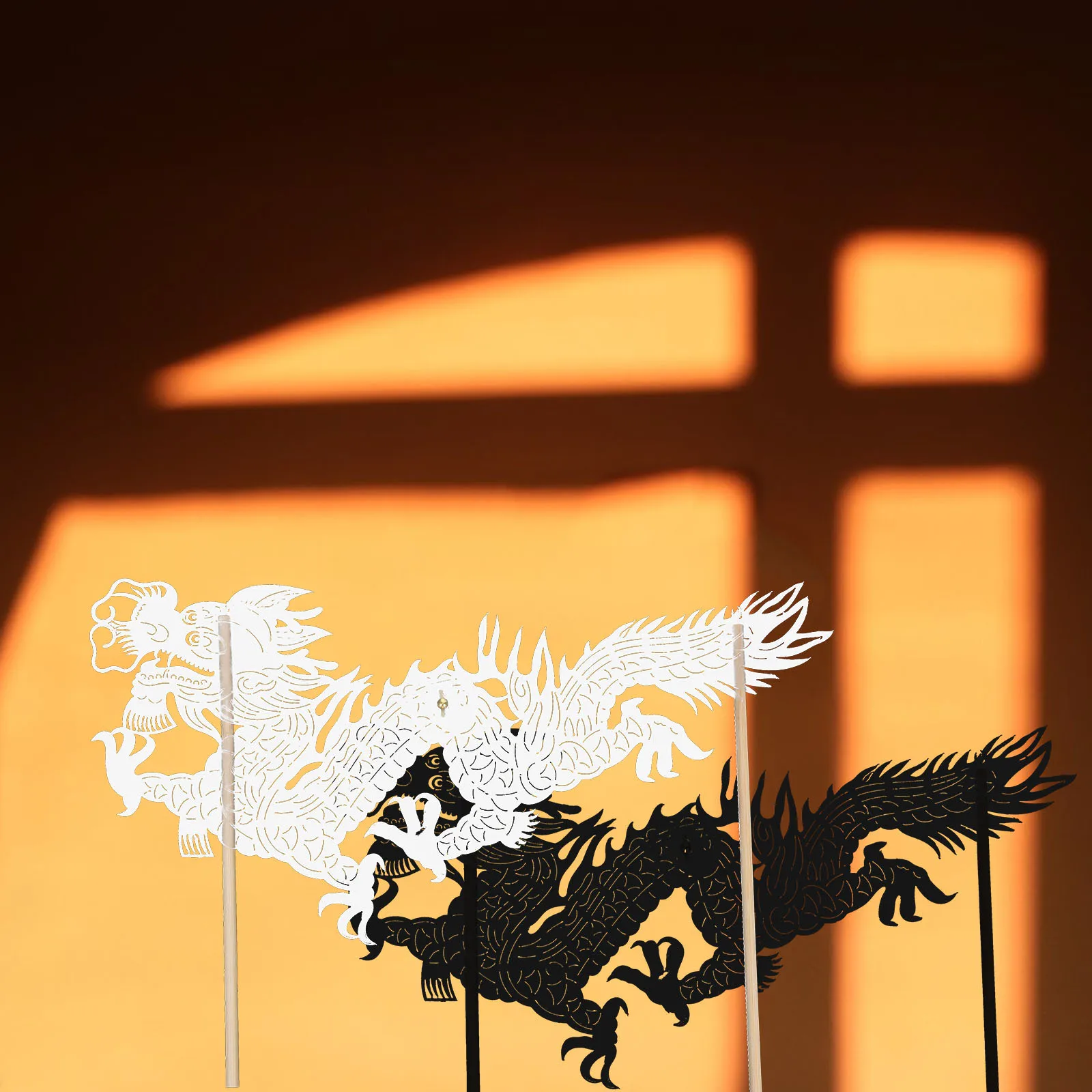 หุ่นมือมังกรจีน งานฝีมือ DIY แบบดั้งเดิม ของตกแต่งทำมือ สำหรับงานปีใหม่ ของเล่นมังกรเงา