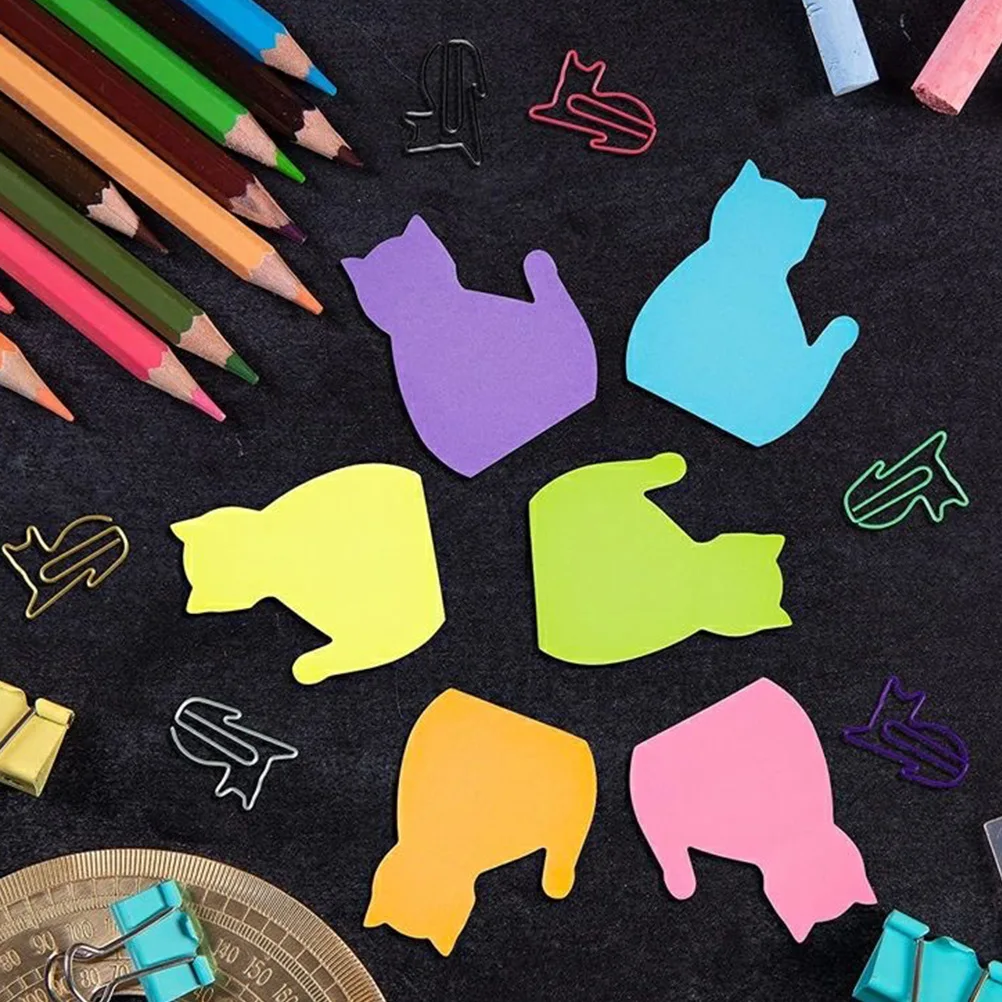 12 قطعة من لوحة مذكرة لاصقة محمولة كرتونية لمجلة المدرسة والمكتب وقائمة المهام وملصقات الملاحظات الورقية للتذكير #6