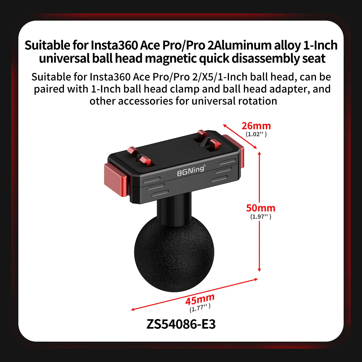 360° Dämpfende Magnetische Halterung mit Schnellverschluss aus Aluminium für Insta360 ACE AcePro 2 X4 X5 X6 Motorrad-Stativ Selfie-Stick-Halterung – Detail 18