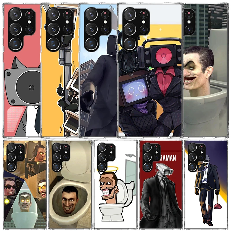 S-Skibidi Toilet Mobile Cell Soft Cover for Samsung Galaxy S25 Edge S26 S24 S23 Ultra Phone Case S22 S21 Plus S20 FE Print Patte