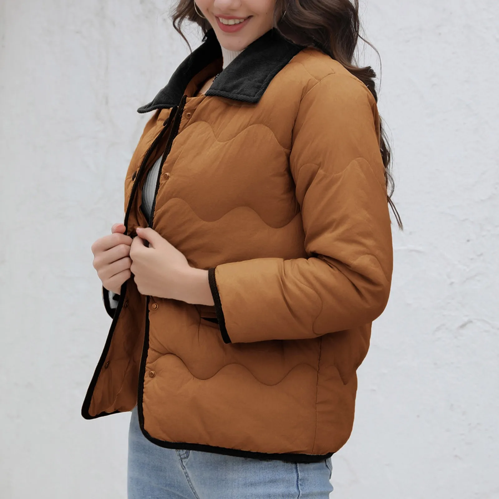 Veste matelassurera légère pour femme, manteau coupe-vent élégant, simple poitrine, vêtements de nuit pour documents, combinaison Anorak, mode d'hiver, nouveau