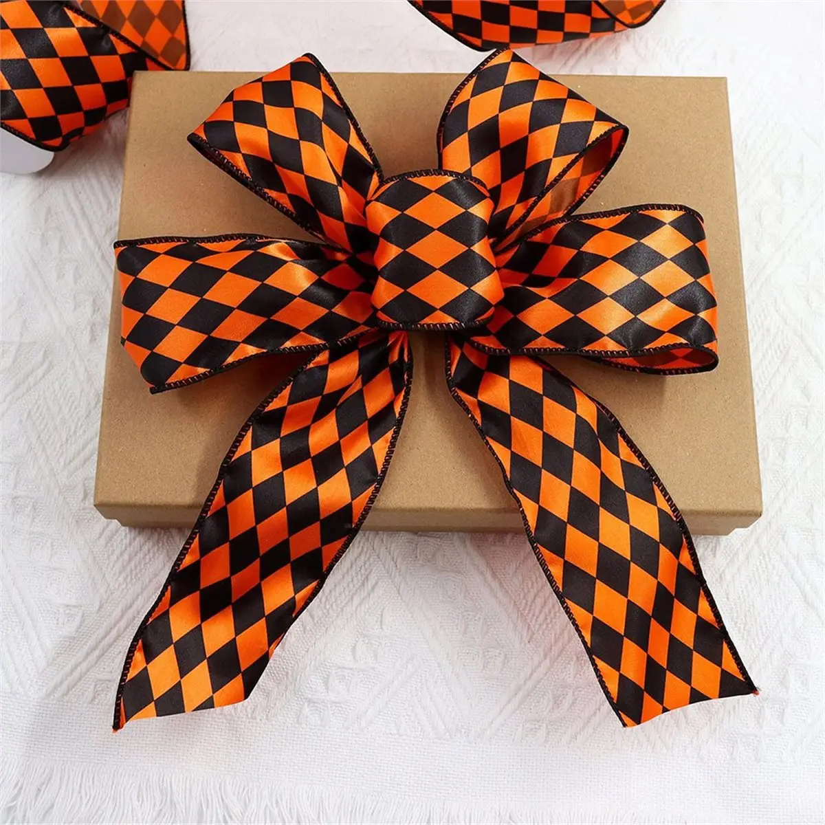Halloween Grosgrain Ribbon Polka Dot Stripe Plaid for DIY Large Bow Wreath Tree Holiday Decoration