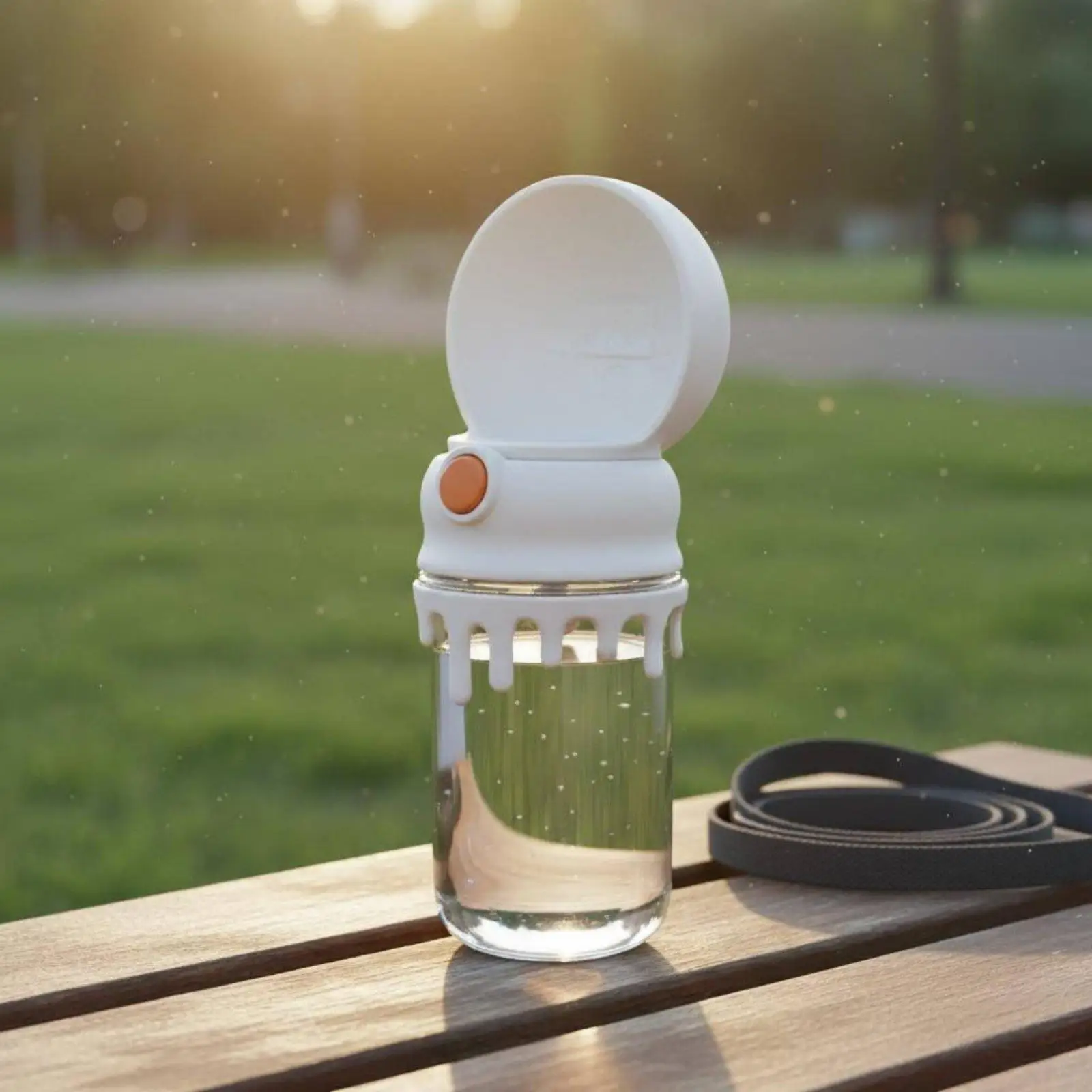Strap Carry Portable Pet Water Container Wide Opening Drinking Dispenser for Walking and Short Trips