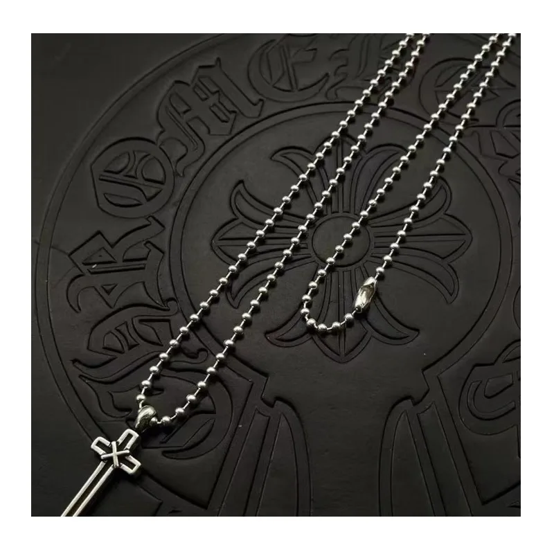 

Tide Joint Small Cross Necklace Thai Silver Sweater Chain High-end Autumn and Winter Accessories Jewelry