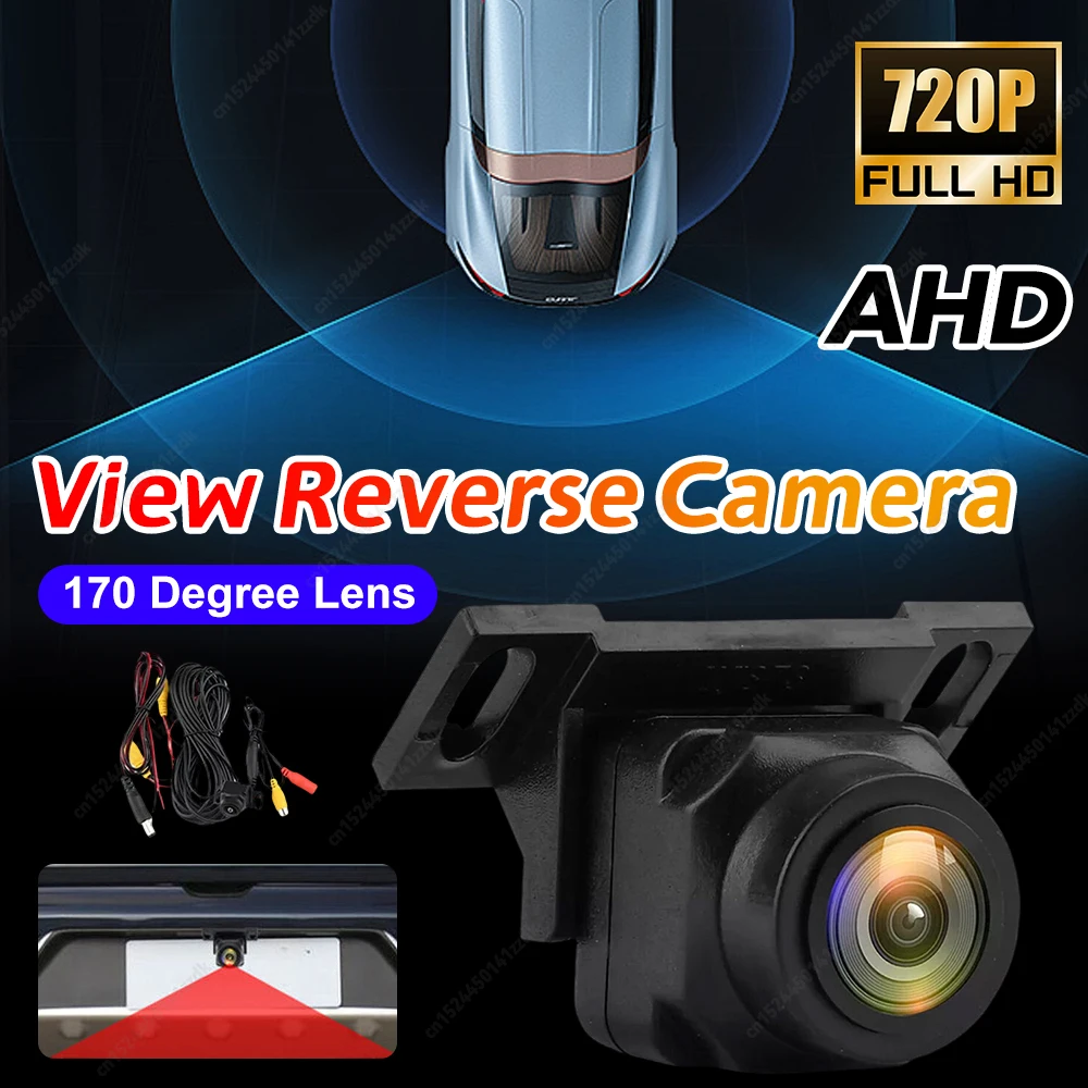 Kamera Mundur Mobil Anti-Interferensi 1080P, Kamera Pandang Belakang dengan Lensa 170 Derajat, Penglihatan Malam, Dapat Disesuaikan, Kamera Mundur Kendaraan Kecil