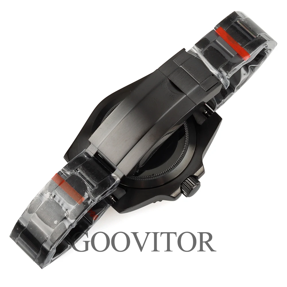 10ATM Dive 40mm NH35 Case Black PVD Fit NH35 NH36 NH34 GMT SUB Watch Case Steel Oyster Bracelet Sliding Buckle Saphhire Glass