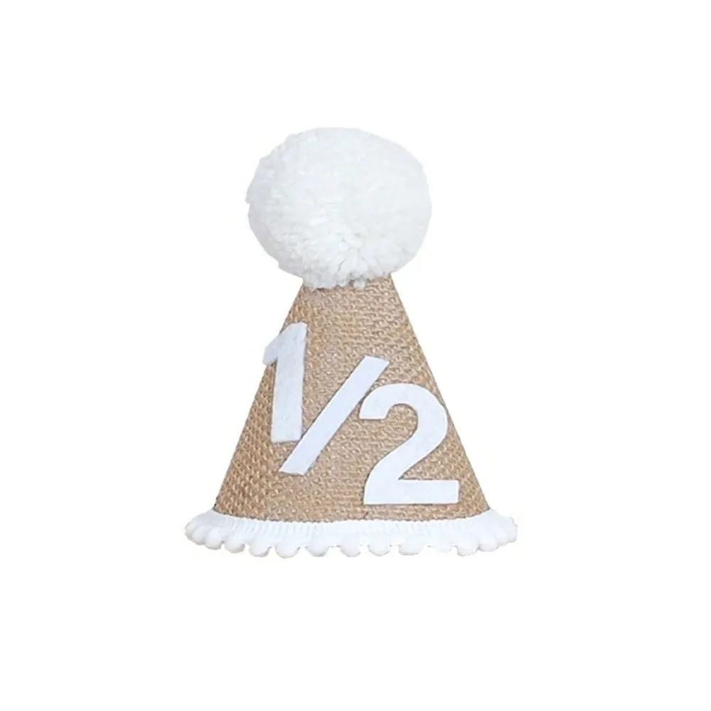 New Sweet Birthday Hat Handcrafted Pom Pom Neutral Color Pom Pom Birthday Hat Princess Birthday Hat Birthday Celebration