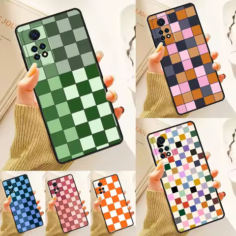 Colour Checkerboard Case For Samsung Galaxy S24 Plus S23 S20 S21FE Lite S22 Ultra Note 20 S8 S9 S10 Phone Coque