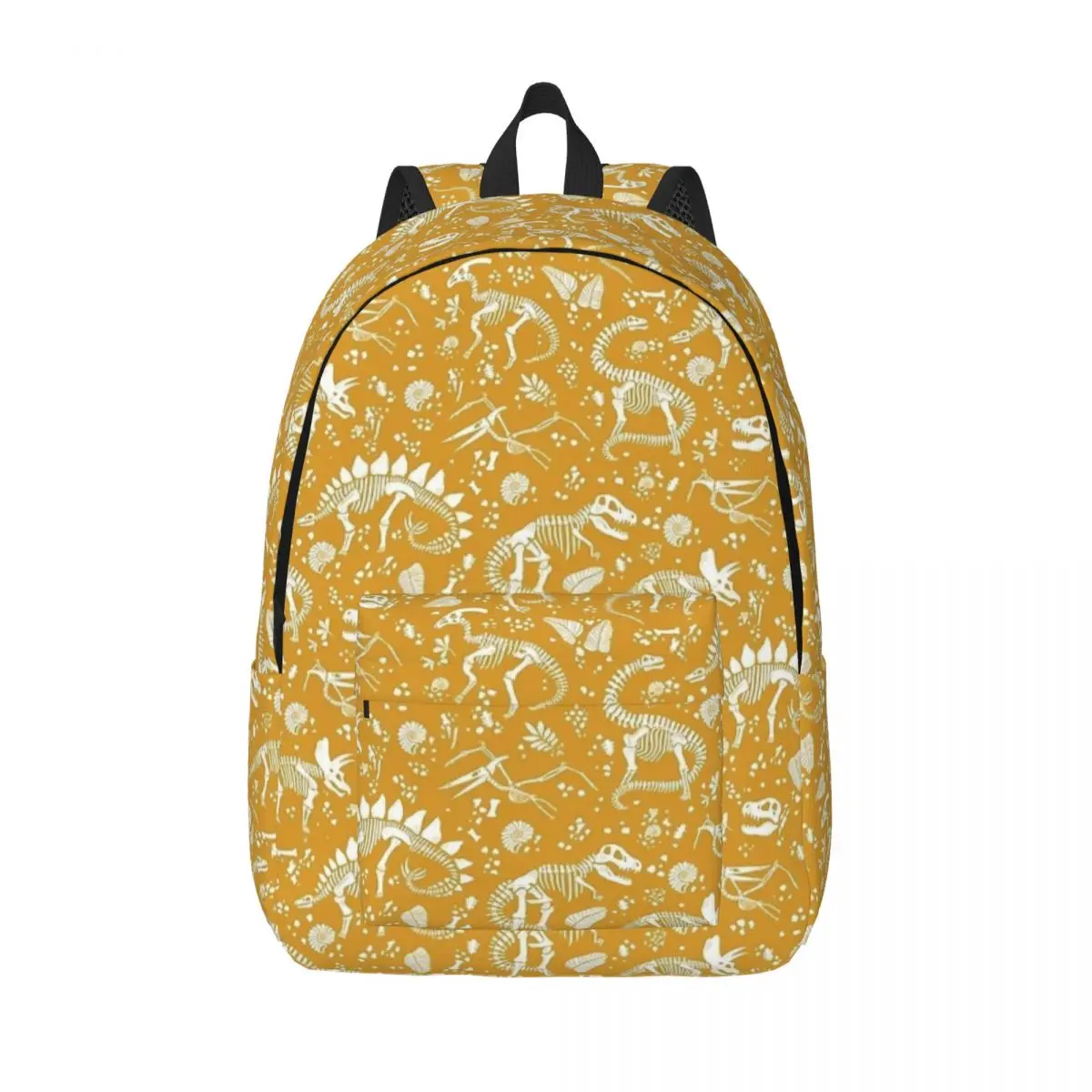 Excavated Rex Dinosaur Fossils - Mustard Backpack Kids Student School Bookbag Canvas Daypack Preschool Kindergarten Bag Sports