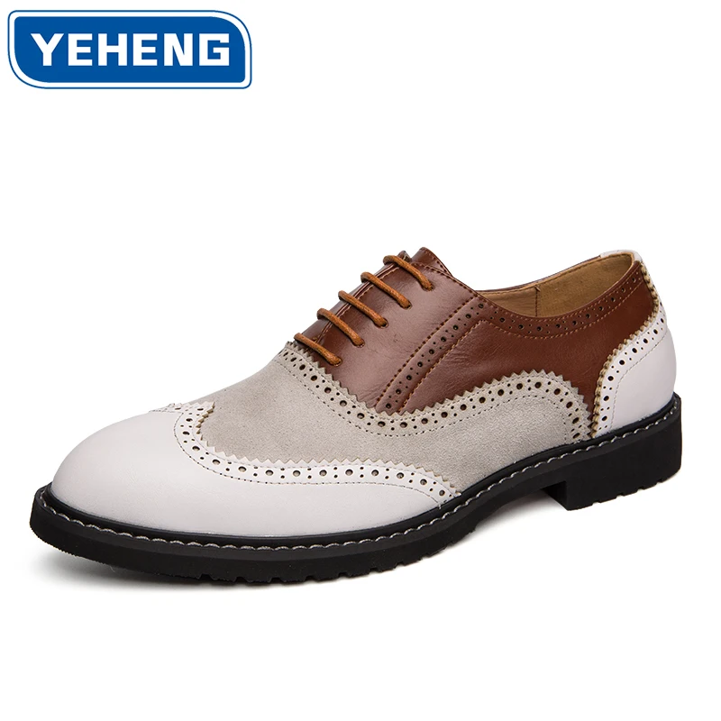 

Мужские туфли-броги в британском стиле ретро, оксфорды, элегантные модельные туфли на плоской подошве для мужчин, модная обувь для вечеринок, повседневная деловая официальная обувь для поездок на работу