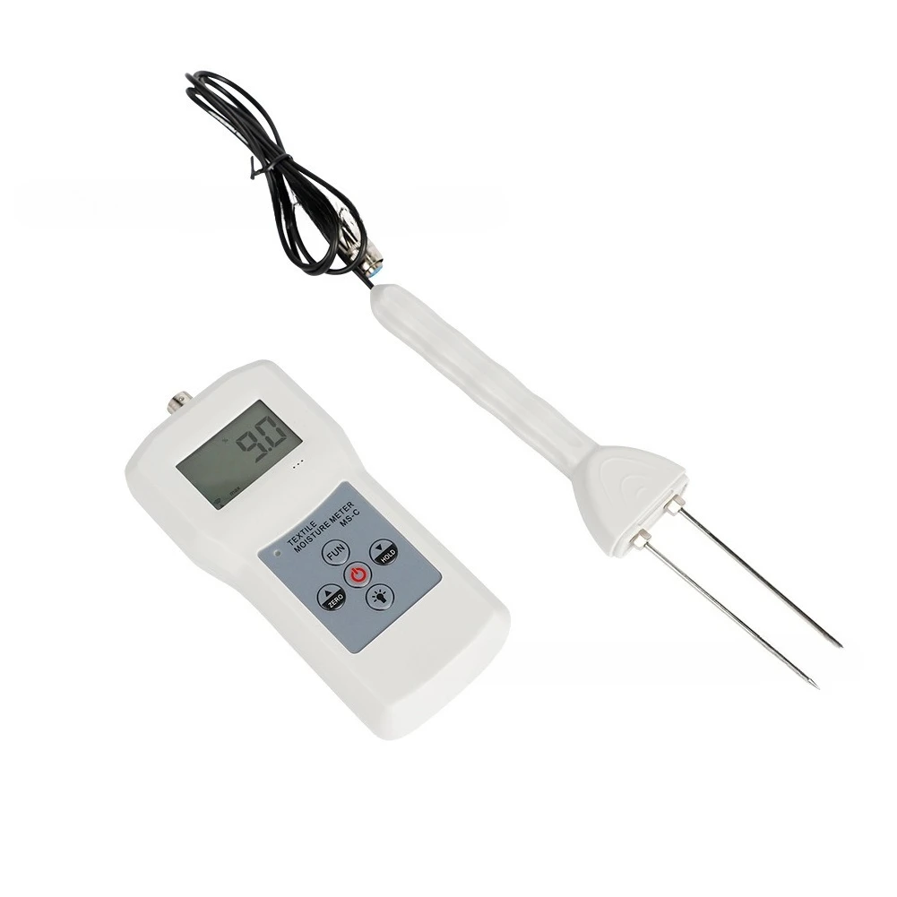 Pin type fabric moisture detector