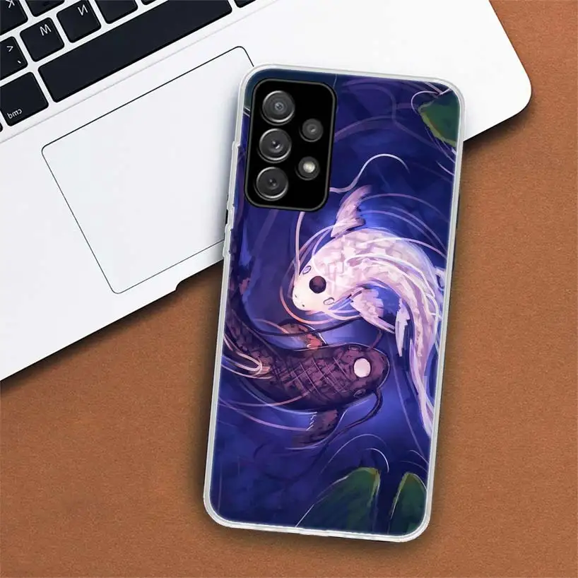 Japan Koi Fish Yin Yang Art Phone Case For Samsung Galaxy A51 A71 A50 A70 A40 A30 A20E A10 A41 A31 A21S A11 A01 A6 A8 + A7 A9 Pl