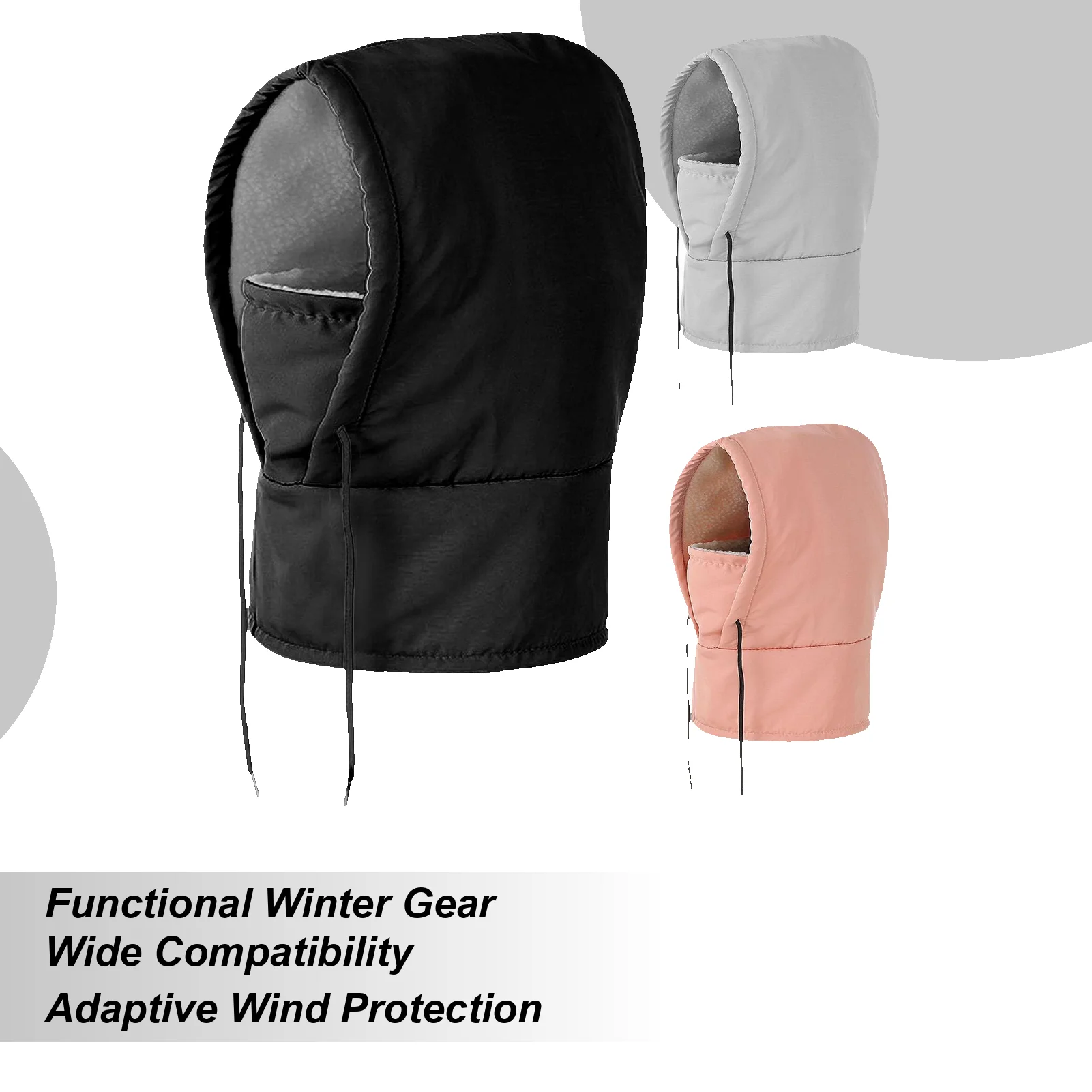 

Ski Hood Windproof Neck Warmer Winter Snowboarding Full Head Cover For Runners Cyclists Women Motorcycle Cycling Commuting Snow