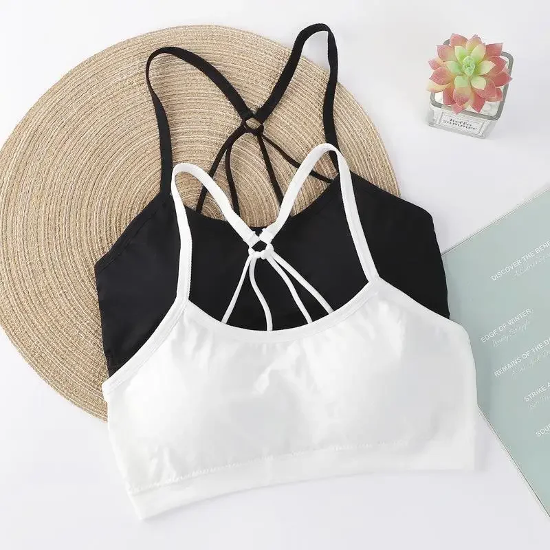 Summer Crop Top Women Short Section I-Word Undershirt Women\'s Tube Top Beauty All-In-One Bralette Bra Pads Inner Slimming Wrap