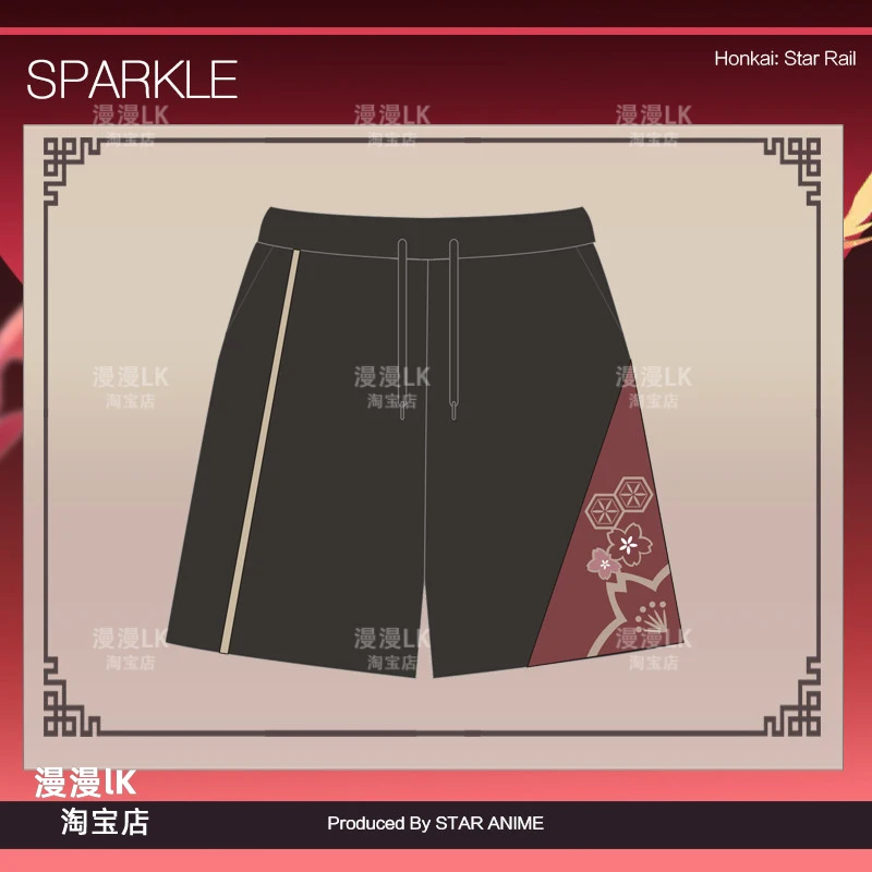 Anime-Spiel Honkai: Star Rail Sparkle Cosplay women Mädchen Sommer uniform Kurzarm Top Shorts Krawatte Shirt Anzug Kostüm