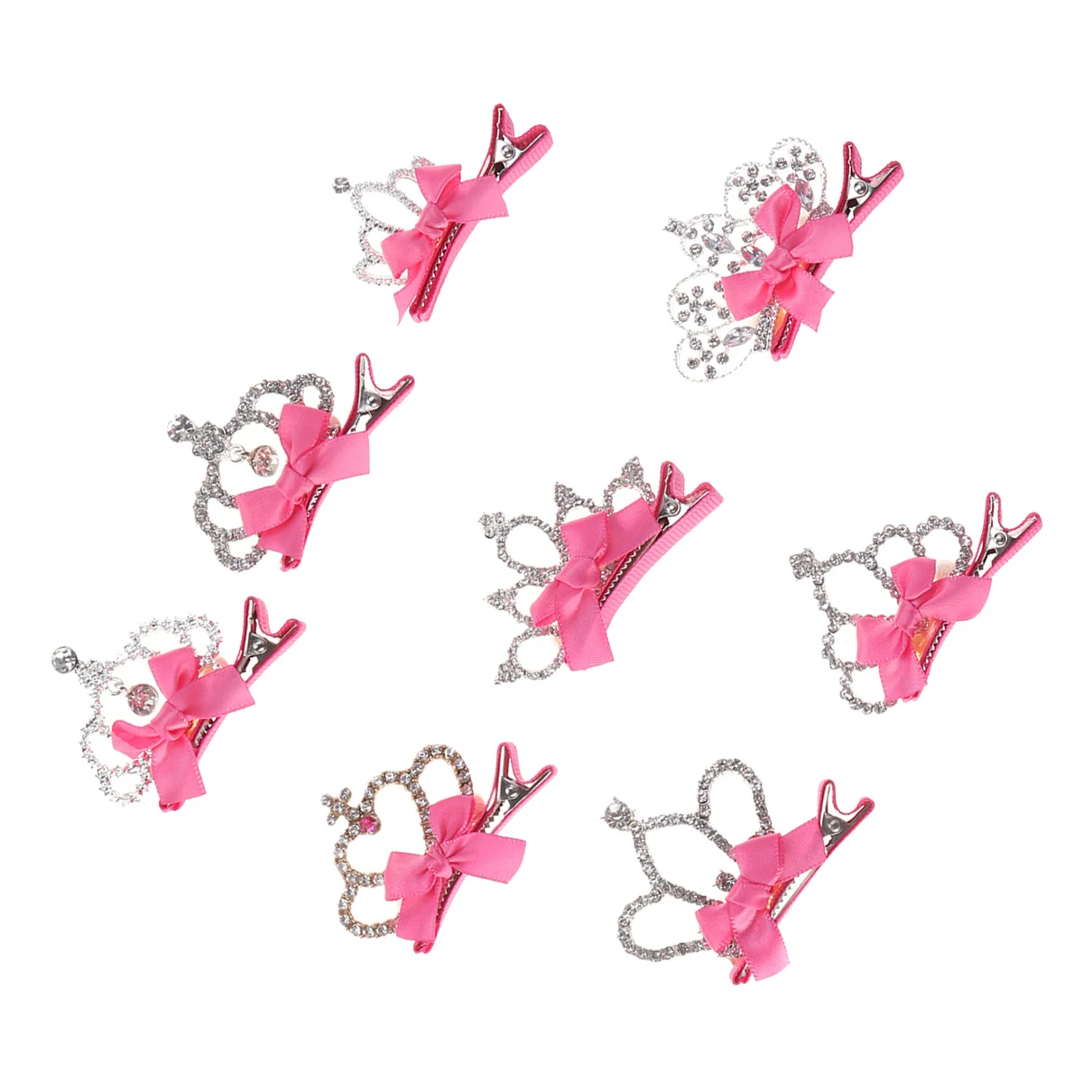 

8PCS Children Crown Crystal Hair Clips Rhinestone Women Girls Wedding Party Accessories Stylish Durable Comfortable