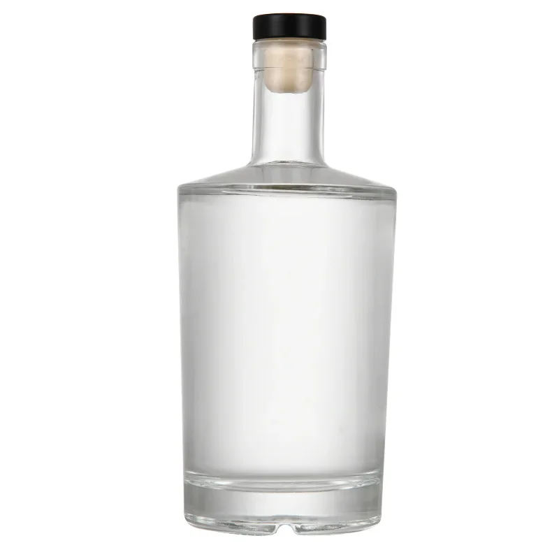 Round style whiskey decanter clear glass barware Alcohol Bottle for Liquor Scotch Bourbon