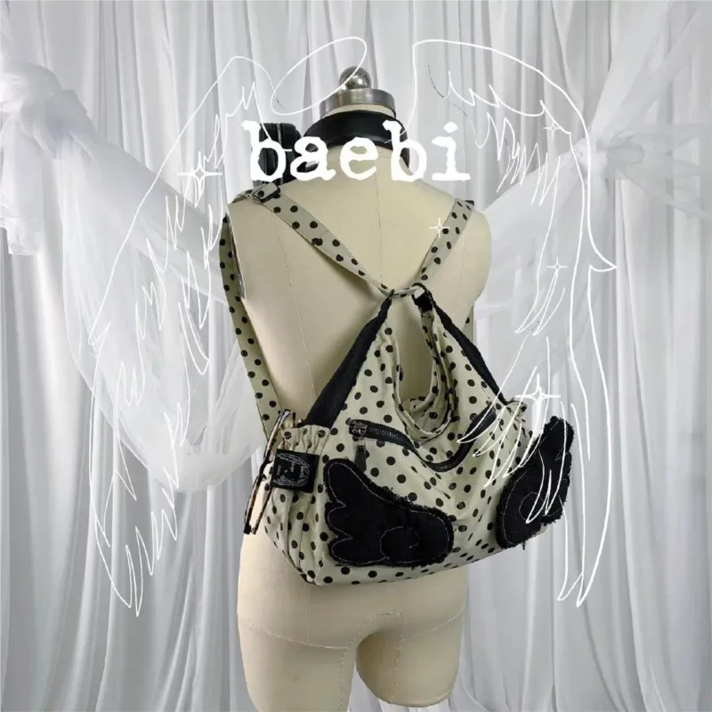 

Милая милая сумка через плечо с крыльями, женская сумка через плечо в горошек, большая вместительная сумка через плечо, женский многофункциональный универсальный модный рюкзак 2025