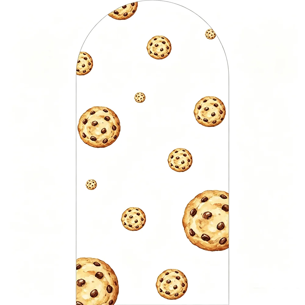LS Custom 2-Sided Milk Cookies Blue Plaid Girls Birthday Party Baby Shower Cover Chiara Arch Background Decor Backdrop