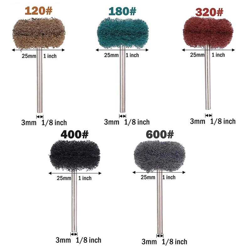 10pcs Mini Drill Abrasive Brush Nylon Buffing Polishing Wheel with 3mm/2.35mm Shank for Dremel Rotary Tool Accessories Set