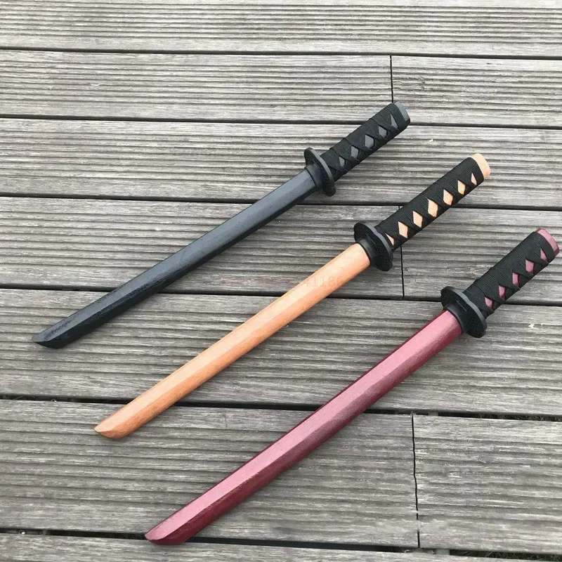 Épée Katana en bois pour enfants, couteau anciers, accessoires de cosplay, collection personnelle, jouet artisanal, Monténégro de démons Aïkido, 60cm