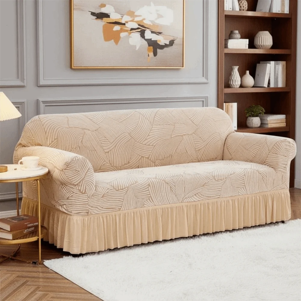 

Sofa Towel Jacquard Design Sofa Cover Stretch Fabric Removable Couch Cover Washable Elastic Edge Sofa Slipcover Living Room