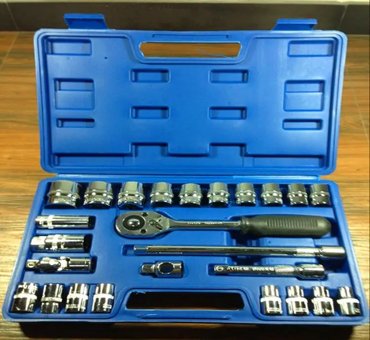 25pcs Socket screwdriver ratchet wrench combination set Automobile maintenance 1/2