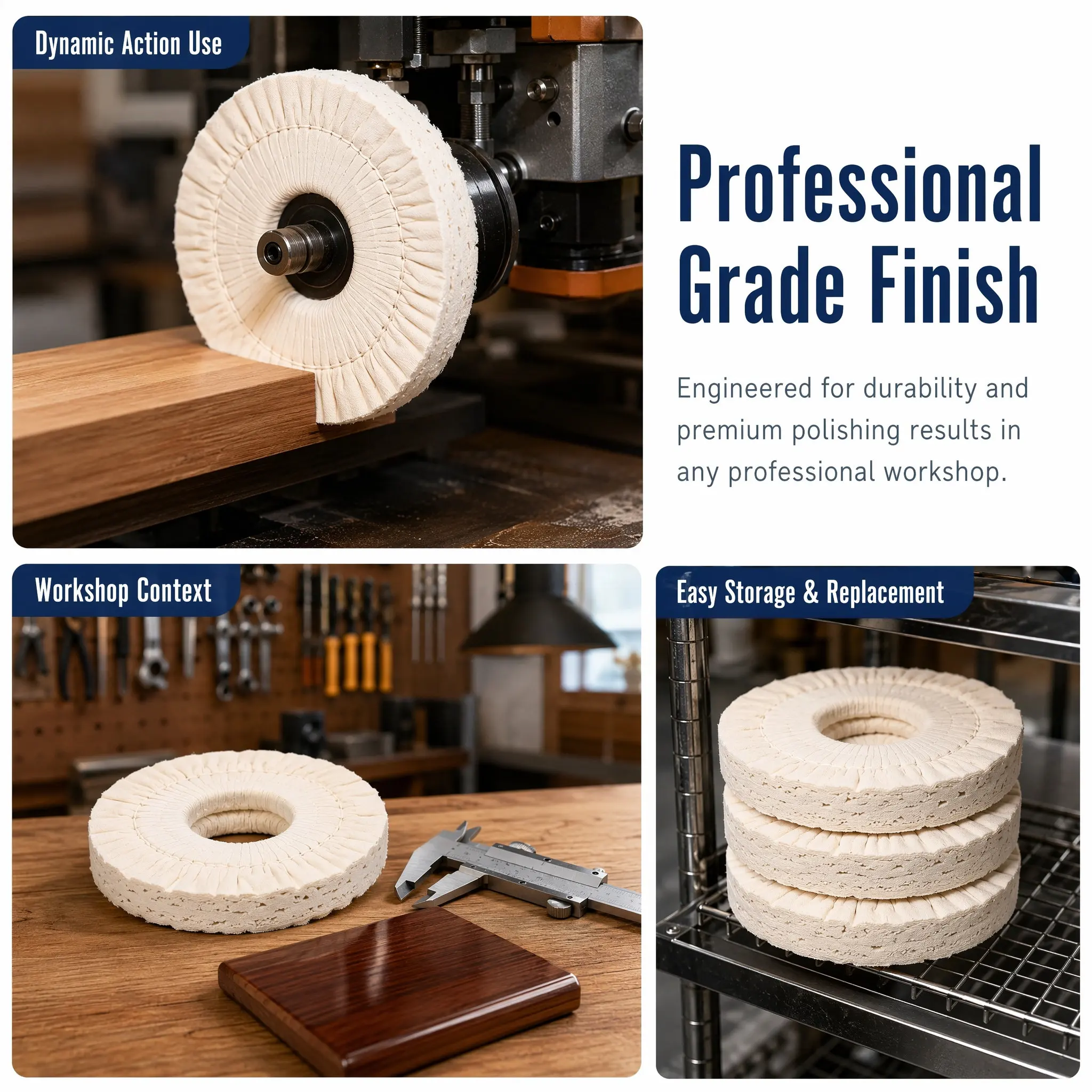 Sturdy Non-Woven Polishing Wheel Cloth Buffing Wheel Cloth for Edge Banding Machine Replacement Edge Banding Machine Accessories