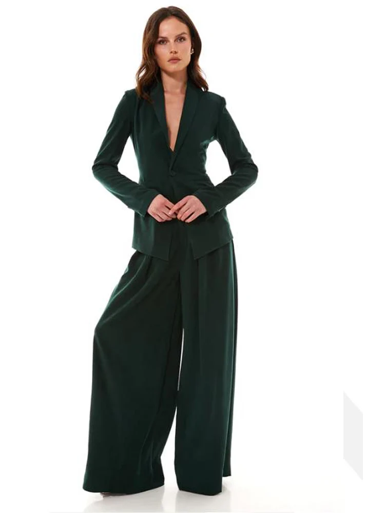 2 Piece Set Chic and Elegant Woman Pants Set Fashion Style Women's Pantsuit Lapel Sets of Two Pieces for Elegant Women Blazer