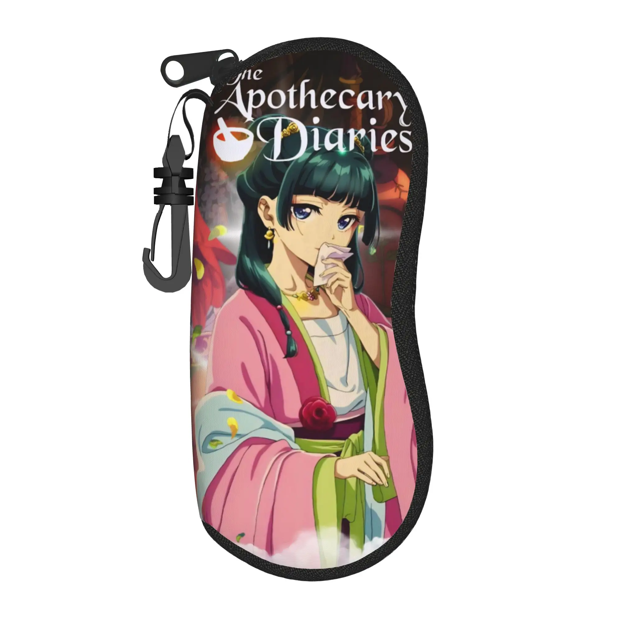 Maomao – étui à lunettes de dessin animé unisexe, boîte de rangement pratique à fermeture éclair pour lunettes, petit conteneur pour lunettes