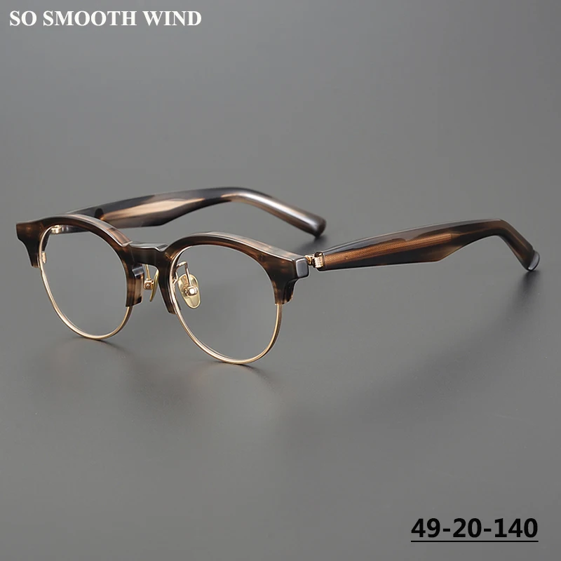 

Handmade Acetate Round Eyeglasses Frame Men High-quality Glasses Frames Women Vintage Spectacles Eyewear Japanese Designer M-92