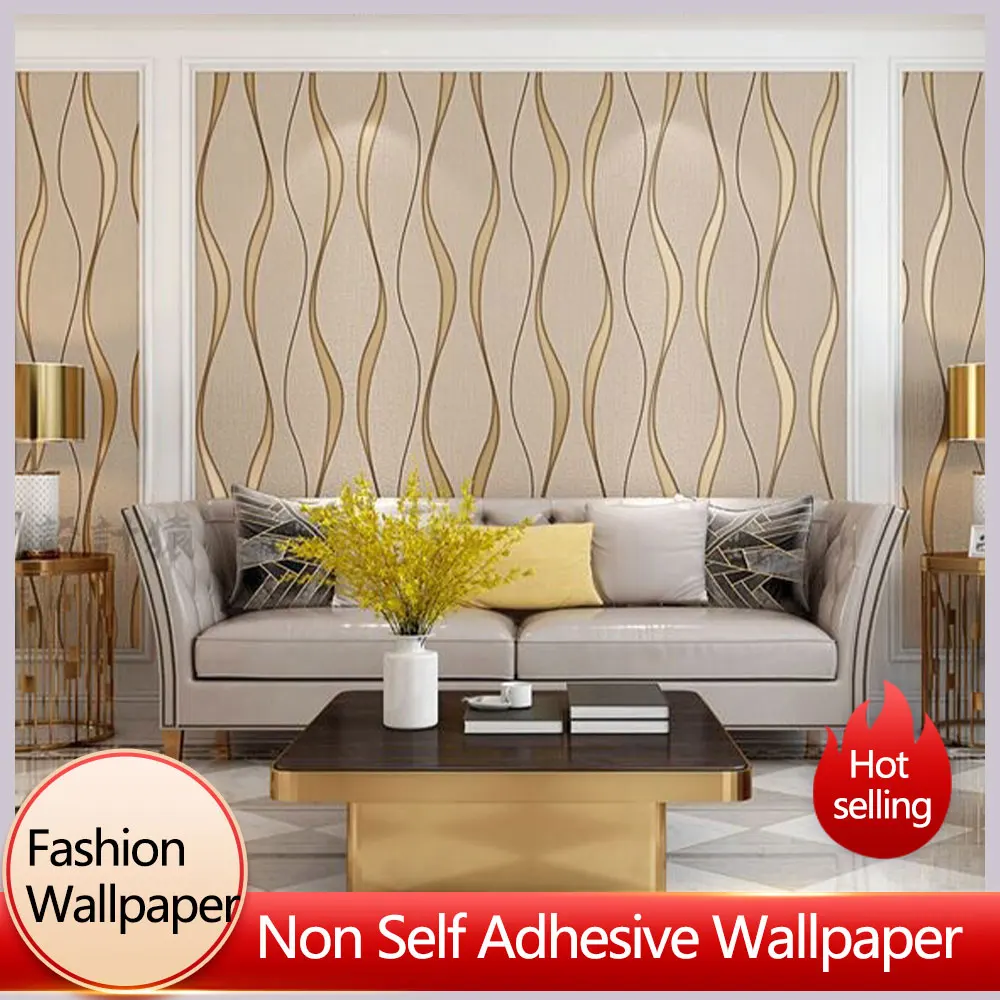 

Water Wave Pattern Non Woven Wallpapers Curved Imitation Deer Skin High Quality Home Decoration Wallpaper 3D