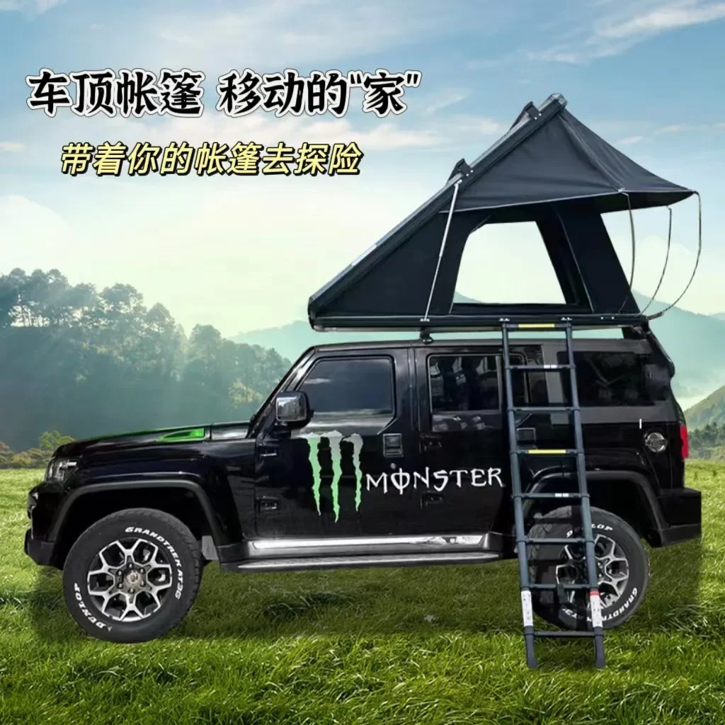 

Roof tent outdoor camping quick open folding triangular aluminum alloy off-road SUV car car tent