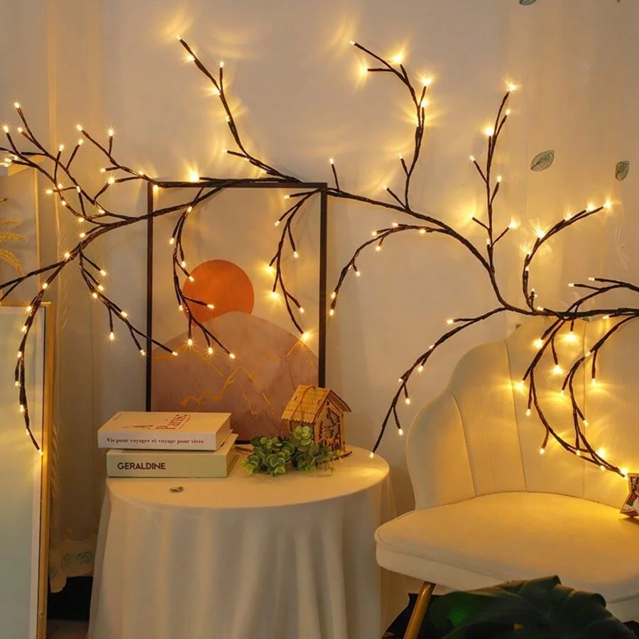 LED-Birkenbaum-Licht, biegsame Weidenreben-Lichter, Innenatmosphäre, Dekor, Camped, Party, Geburtstag, Weihnachten, Festival, perfektes Geschenk – Detail 4