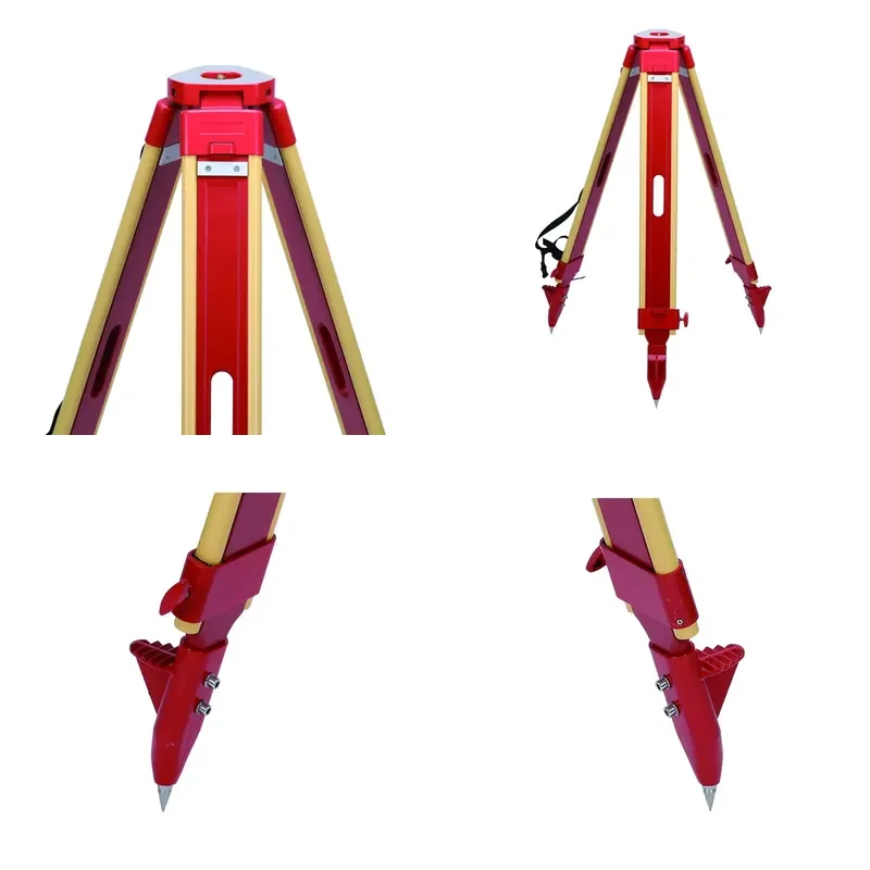 Heavy Duty Wooden Surveying Tripod with Flat Head for Pentax Style Total Station Survey Equipment