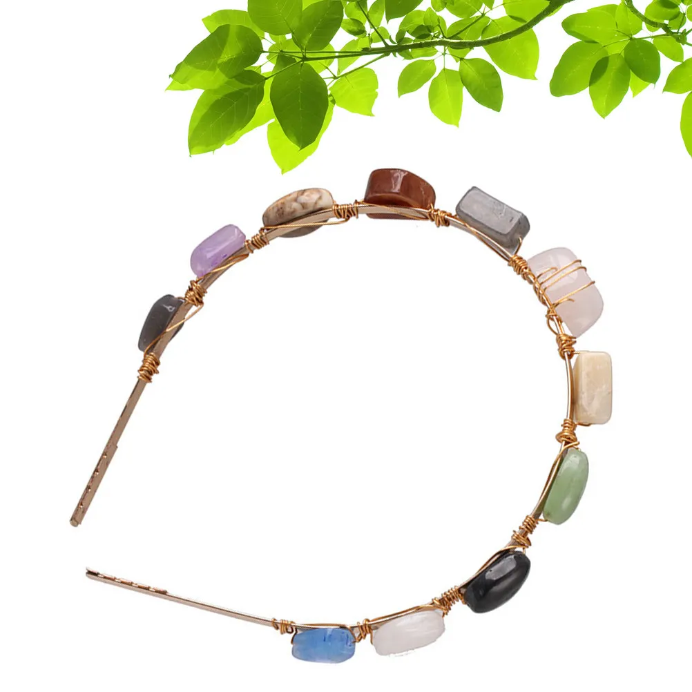 1Pcs Colorful Stone Hair Band for Women Gorgeous Elegant Headband Fine Workmanship Stylish Fashion Hair Hoop Party Daily Use