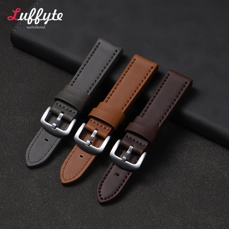 Quick Release Band Retro Leather Watch Strap 18mm 20mm 22mm 24mm for Men Women Universal Replacement Watchbands Bracelet