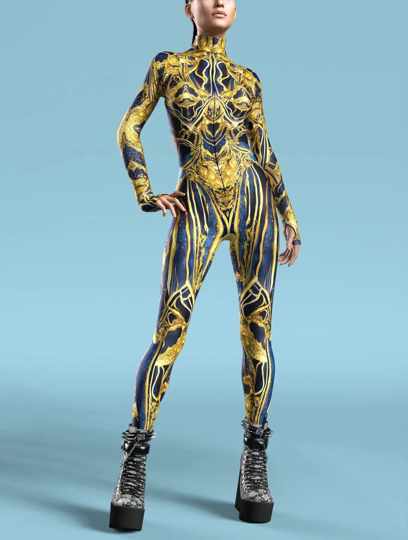 Damen Herren Muskel-Mensch Wüste Dazzle in Sieben Farben 3D-Druck Verkleidungs-Jumpsuit Halloween-Party Cosplay-Kostüme Outfit – Detail 26